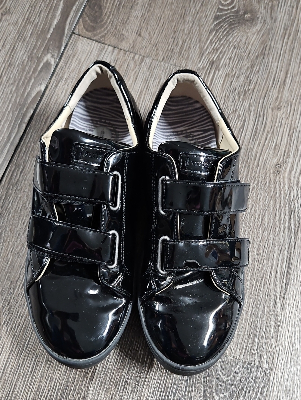 REVITALIGN Black Patent Velcro Women's Sneakers